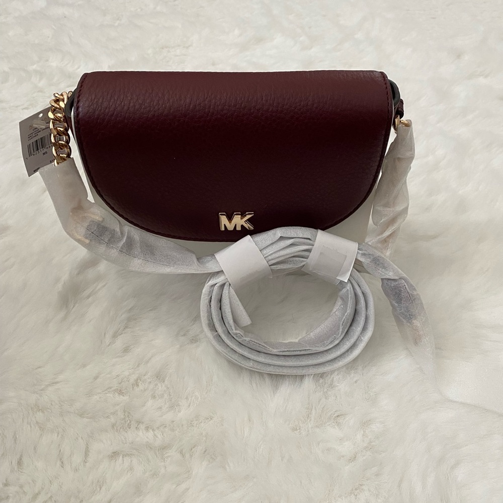 MICHAEL KORS Crossbody,Burgundy, Gold Hardware,New, Pocket & 3 CC Slots